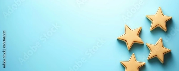 Fototapeta E-commerce growth through five-star customer reviews online market blog post digital landscape business perspective success story