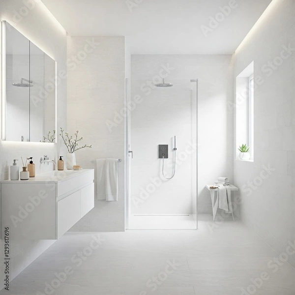 Fototapeta A stylish modern kitchen featuring clean lines, premium materials, and a sophisticated, minimalist design.