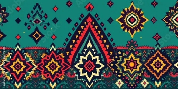 Fototapeta Ethnic Inspired Art Deco Patterns, Tribal Style Backgrounds