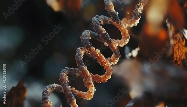 Fototapeta Frozen DNA Helix Autumn Leaves