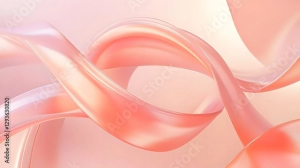 Fototapeta Abstract Flowing Pink Waves Art Displaying Movement and Softness