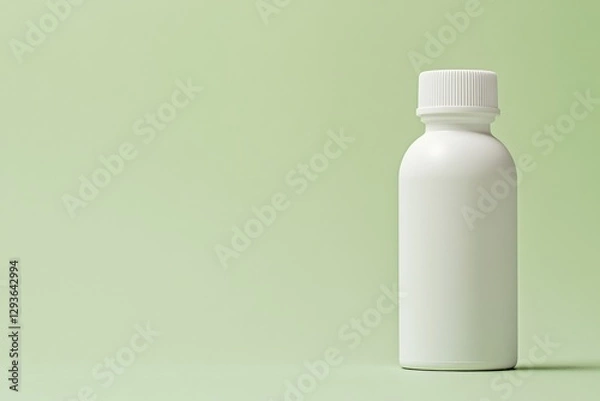 Obraz Minimalistic design showcases white bottle against soft green ba