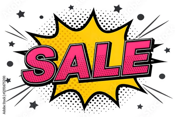 Obraz Comic-style sale sign with explosion effect