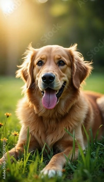 Fototapeta Golden Retriever in Golden Hour