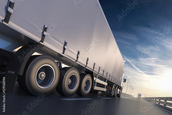 Fototapeta 3D rendering of generic transportation concept at dawn