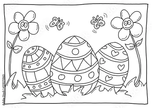 Fototapeta Ausmalbild Ostern