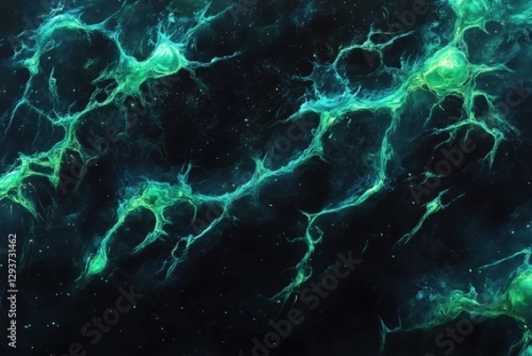 Obraz Interwoven glowing algae strands forming abstract patterns