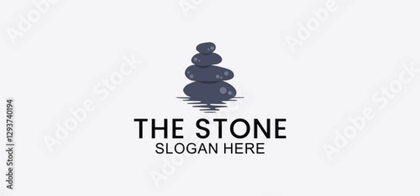 Obraz natural stone vector logo, smooth stone logo template designed for spa, fitness, beauty salon and meditation symbol design with modern minimalist, elegant and clean style