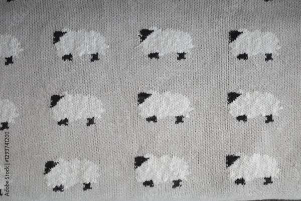 Fototapeta かわいいひつじのラグ