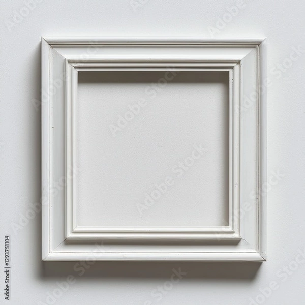 Obraz A white frame with a black border. Generative AI