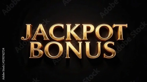 Obraz Text Jackpot bonus on dark background, gold style. Banner, splash, greeting, advertising