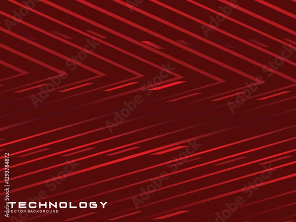 Fototapeta Gradient red glowing geometric pattern on dark red background. Shiny red modern pattern. Futuristic technology concept, suitable for covers, posters, banners, brochures, websites, etc.