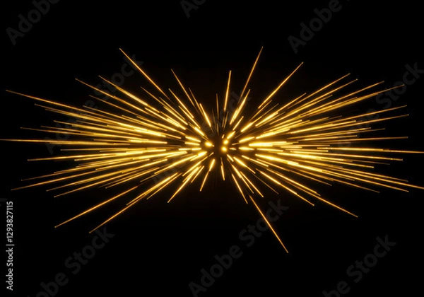 Fototapeta Elegant golden beams cutting through darkness, creating a stunning contrast.