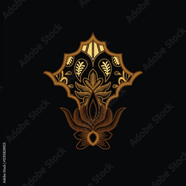 Fototapeta Batik Motif Pieces for beginners learning to draw batik