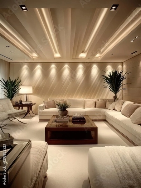 Fototapeta Luxury living room displays modern interior design