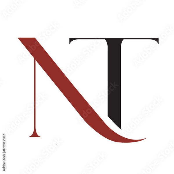 Obraz Letter NT or TN vector logo design for luxury and startup. 標誌設計, ロゴデザイン, Diseño de logotipo