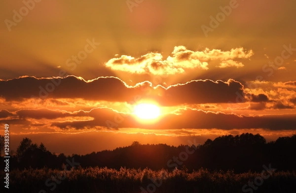 Obraz zachód słońca