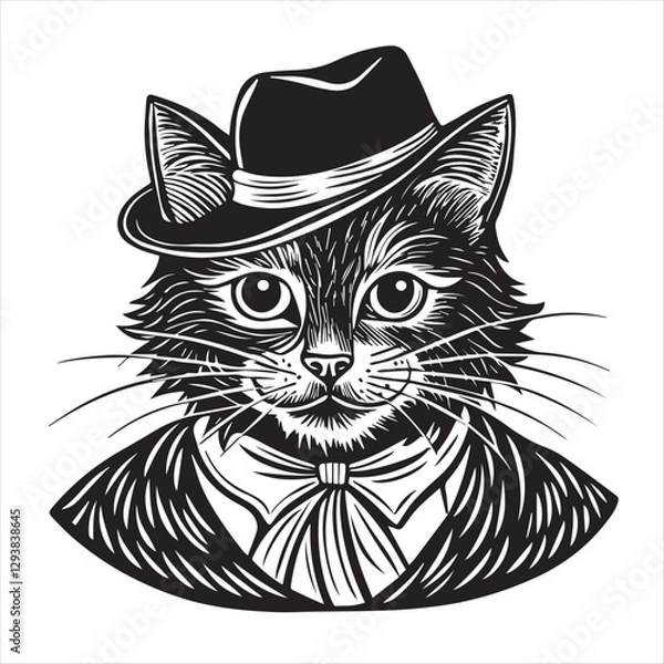 Fototapeta cat silhouette vector style