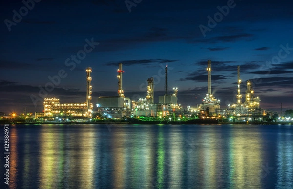 Obraz oil refinery with water Reflections