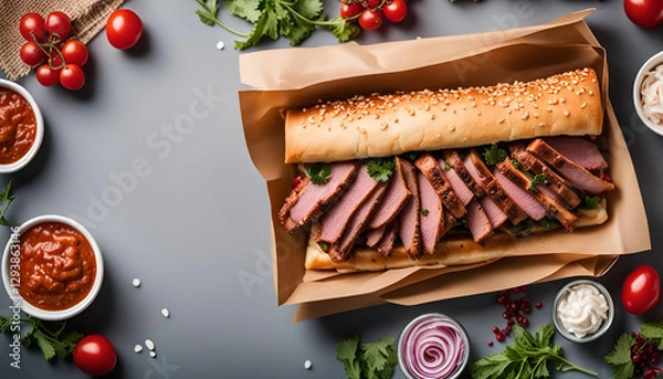 Obraz Delicious Sandwich with Meat