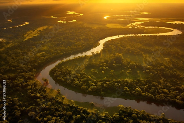 Fototapeta Amazon Majesty  Sunset Over the Lush Rainforest 