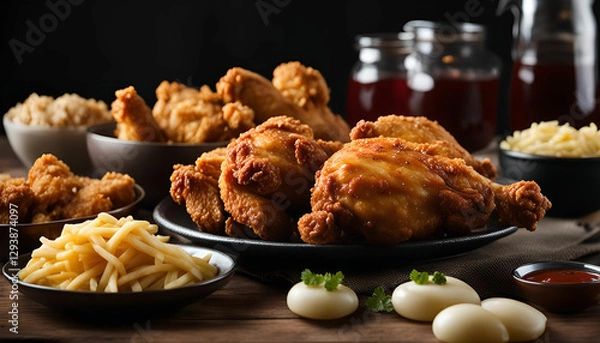 Obraz Crispy Fried Chicken Feast