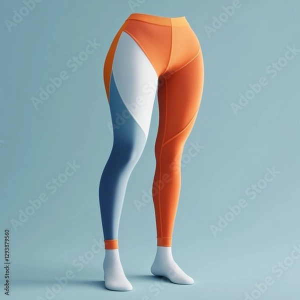 Fototapeta 3D Icon of Stylish Leggings with Contrasting Colors Display