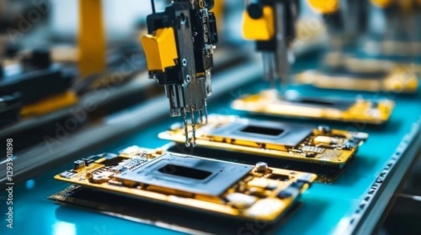 Fototapeta The evolution and impact of smartphone manufacturing on global technology and consumer trends