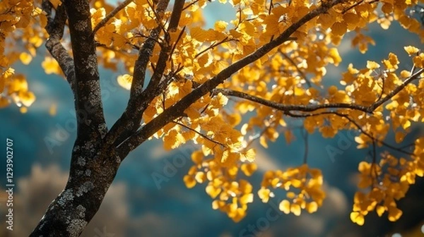 Obraz Tree with dry leaves