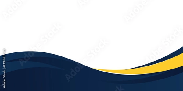 Fototapeta blue and yellow wavy shape background. suitable for business poster design, corporate banner