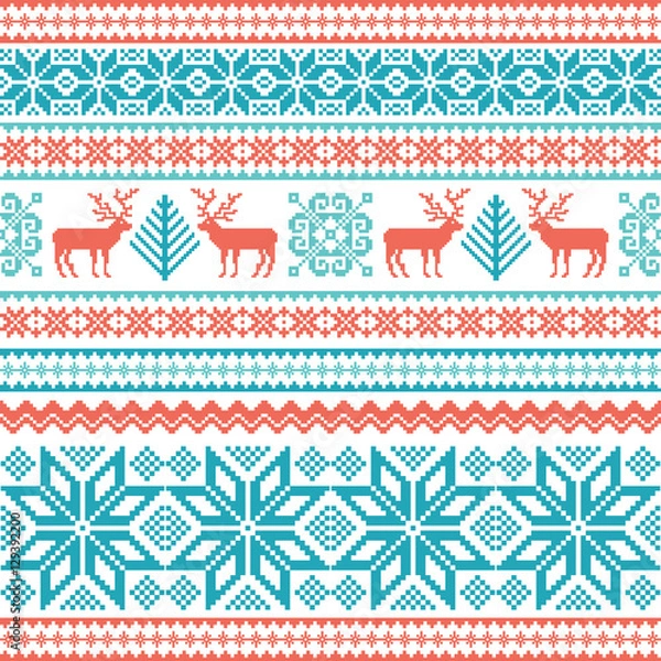 Fototapeta Tradycyjny zimowy wzór w paski