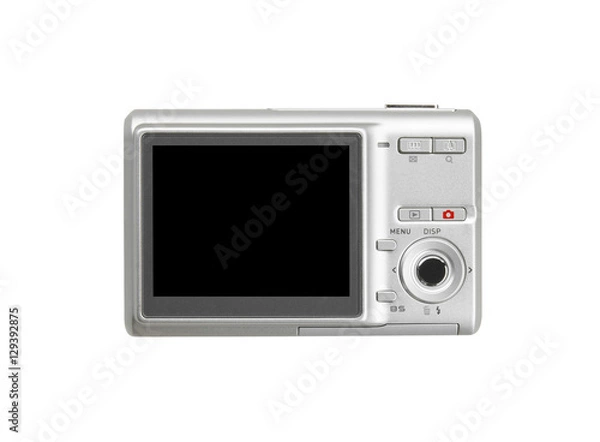 Obraz back silver digital compact camera with the blank black screen d