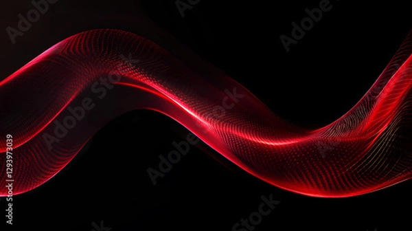 Obraz Flowing red waves on a black background
