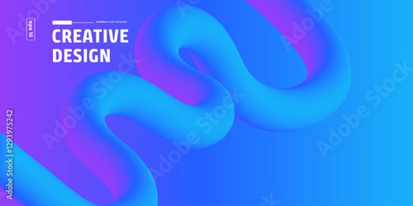 Fototapeta Abstract Blue Swirls Creative Design Fluid Background Gradient