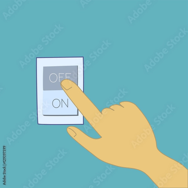 Obraz Save The Electricity, Turning Off Light Switch Button