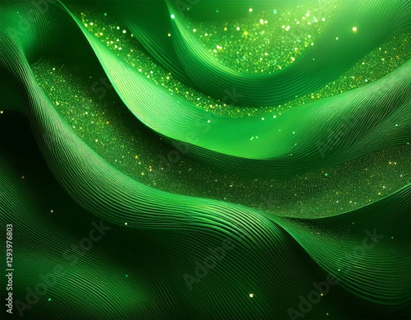 Fototapeta abstract green glitter background