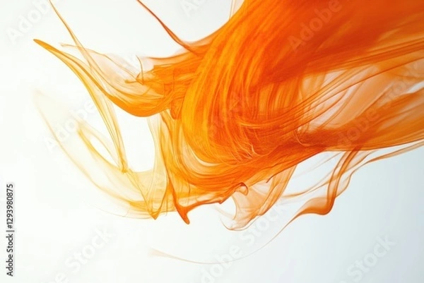 Obraz Dynamic abstract light stream with vibrant orange colors isolated on a white background symbolizing energy and modern artistic inspiration in a sleek and futuristic design concept