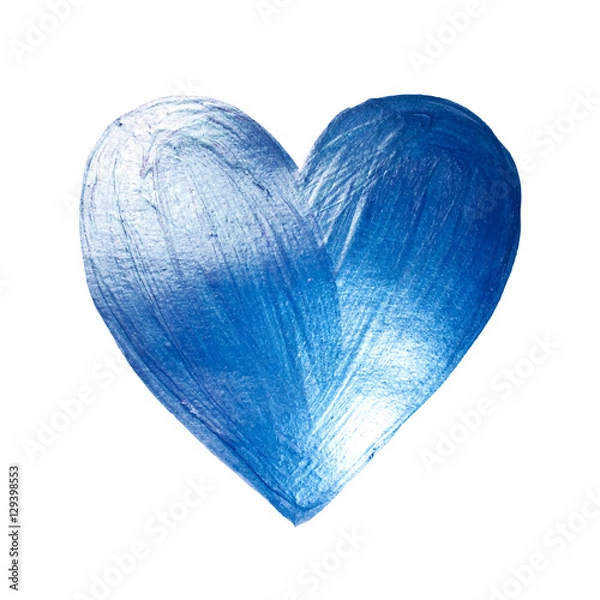 Obraz Vector Foil Paint Heart on White Background. Love Concept Design Happy Valintinas Day. Easy to use and edit.