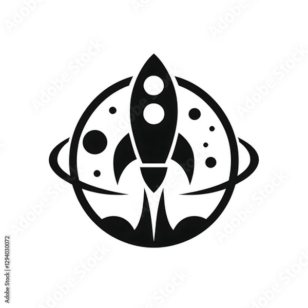 Fototapeta Rocket launching from a planet in space.