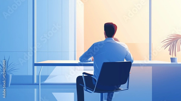 Fototapeta young professional working in a deep thought