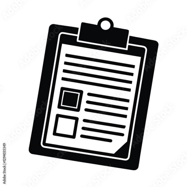 Fototapeta Detailed clipboard silhouette displaying tax form for precise financial documentation