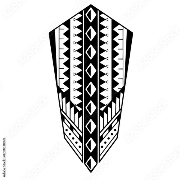 Fototapeta Wrap around arm polynesian tattoo design. Pattern aboriginal samoan. illustration EPS10