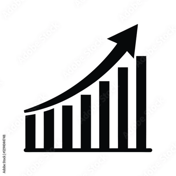 Fototapeta Dynamic growth chart with a rising arrow highlighting positive business trends