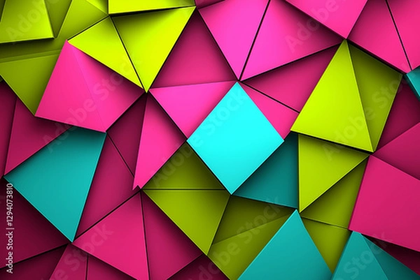 Obraz Abstract Geometric Triangular Mosaic in Vibrant Hues