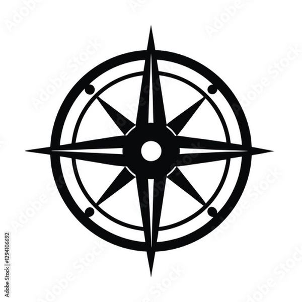 Fototapeta Innovative compass drawing tool vector showing precise guidance for creative office projects on white