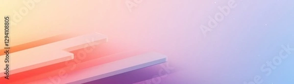 Fototapeta A smooth gradient background with soft hues blending from pink to blue, creating a calm and modern aesthetic.