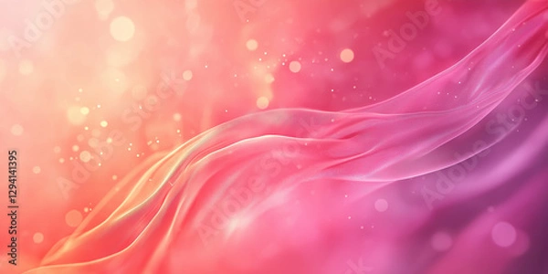 Fototapeta ink and Purple Flowing Abstract background with Silky Waves and Sparkling Bokeh Accents