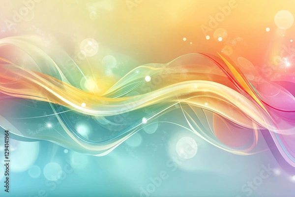 Fototapeta Abstract Background Colorful Flowing Lines and Bokeh Background