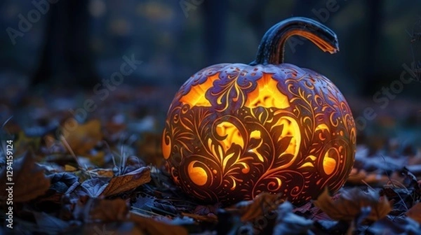 Obraz halloween pumpkin on black background