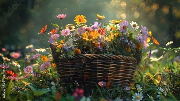 Obraz basket with flowers